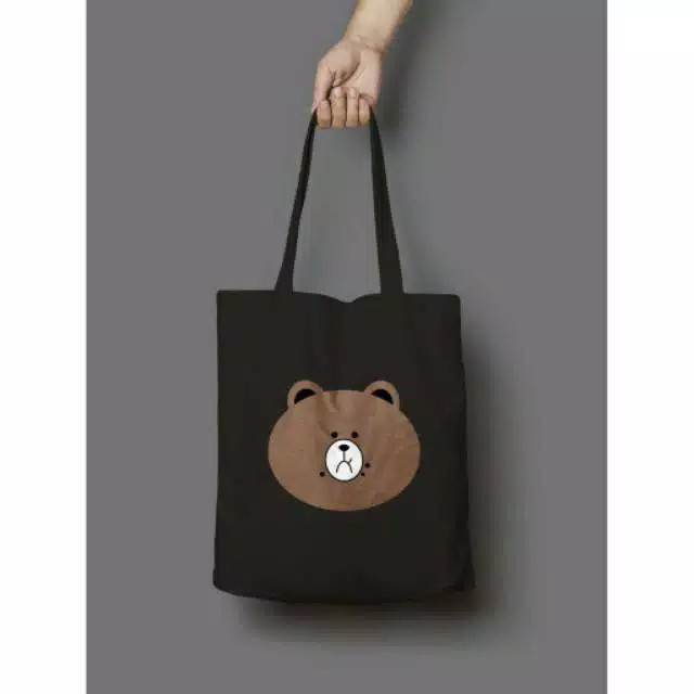 Girlshop10 - Tote Bag Tas Wanita Totebag Korea Resleting Motif Bear Tas Bahu