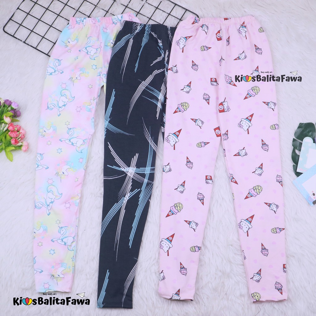 [IMPORT] Legging Nara uk 12-15 Tahun / Leging Motif Ketat Panjang Premium Anak Perempuan Celana Adem