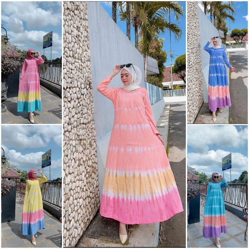 (Promo) Gamis Linea Gamis kaos Super Mayung Bahan Kaos Combed Motif Kekinian