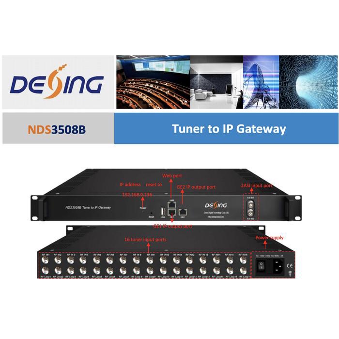 Dexin Nds3508B 8 Port Dvb S2X+8 Port Dvb-T2 Tuner To Ip Transmodulator