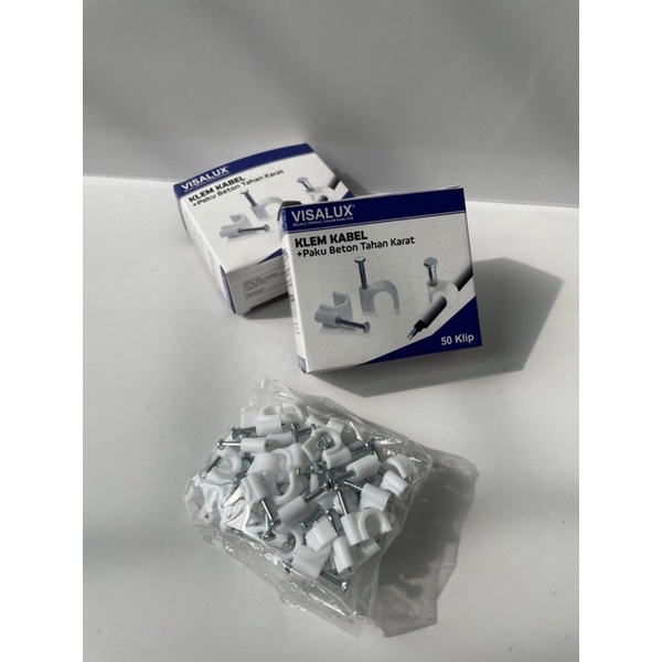 Jual klem kabel alat listrik di tembok merapikan cable paku beton tahan ...