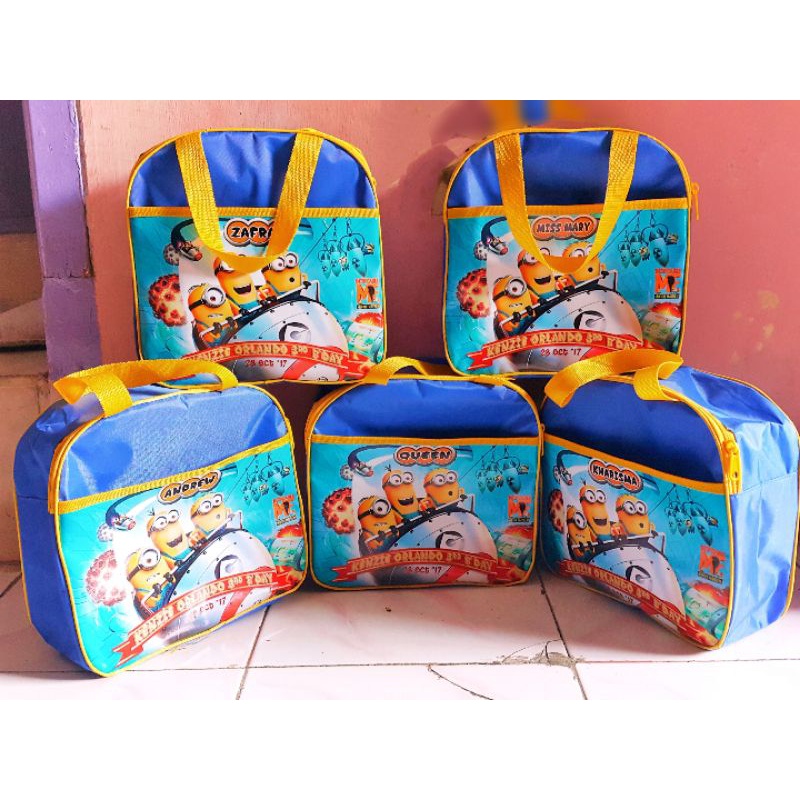 Tas tote oval souvenir gambar printing castem free desain gambar