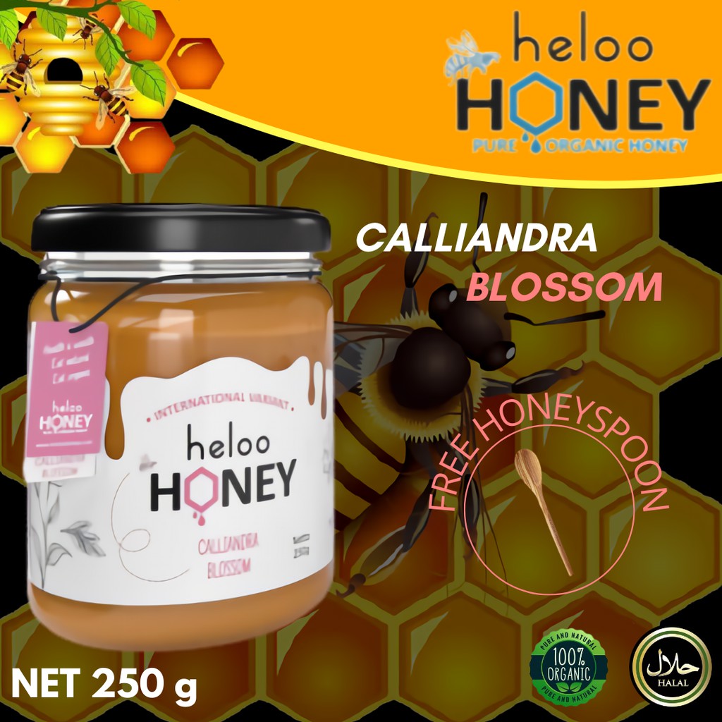 

Madu Asli 100% murni madu hutan minuman madu Tava 250g Calliandra Blossom Pure Raw Honey [HHK01]