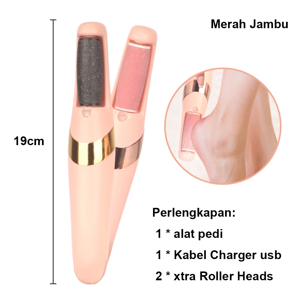 Alat Pembersih Tumit Penghalus Kaki Portabel Elektrik Callus Remover Untuk Pedicure Menghilangkan Kulit Mati Dan Kapalan