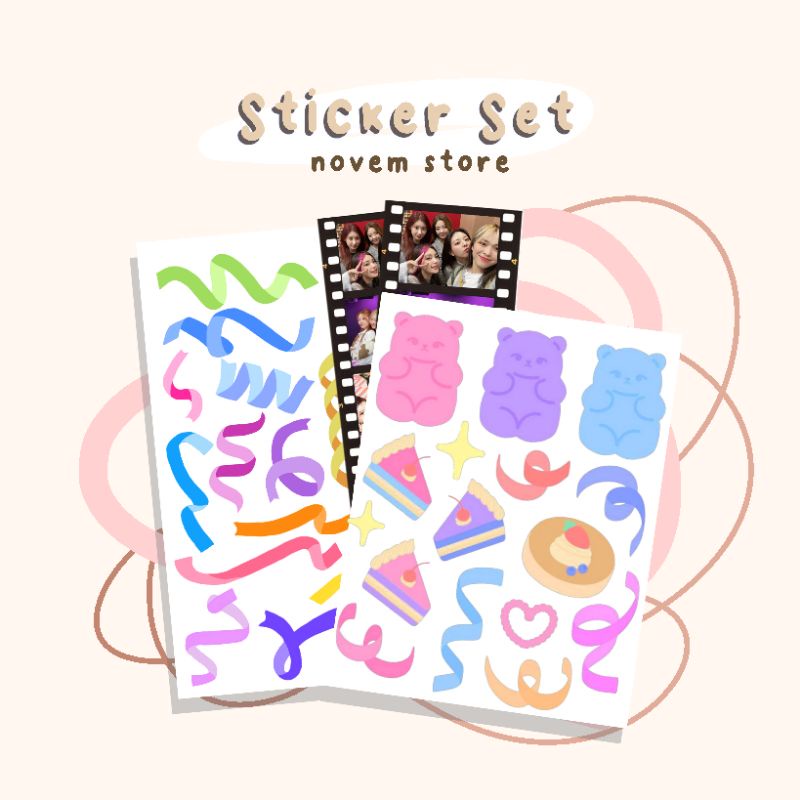 

Decoration Sticker Set Journal /Confetti Sticker/Gummy bear/Photo Strip