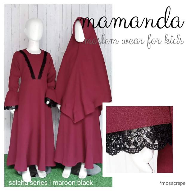 Pakaian Muslim Anak Perempuan MAMANDA | Set Family Limited Bahan Premium dan Stylish