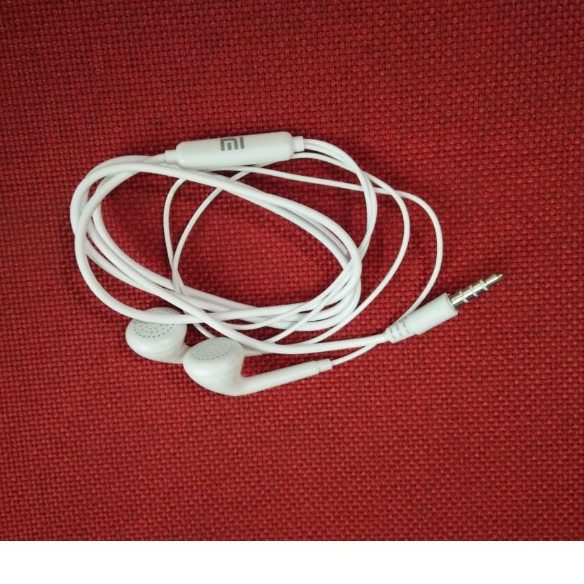 Headset Xiaomi MH133 Handsfree Earphone Redmi Earphones Hedset Oppo VIVO Realme Asus Putih Bagus