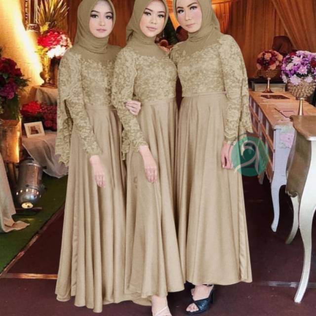 Baju pesta maxi pevita brukat