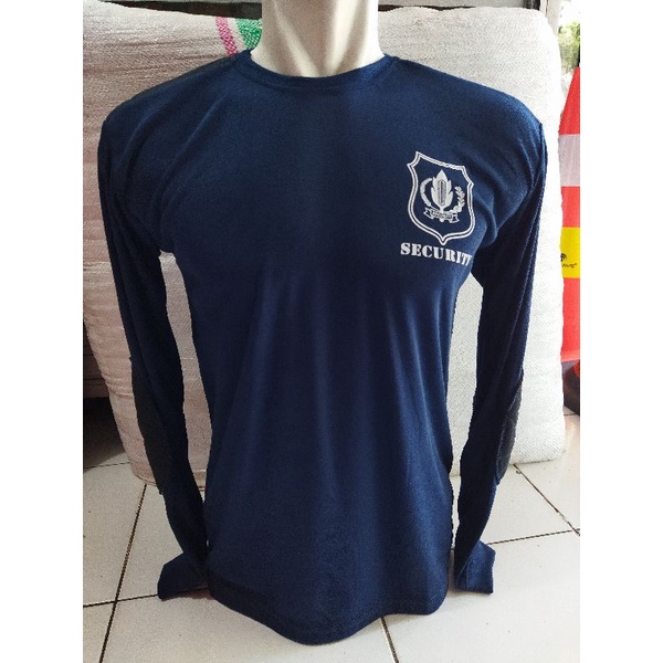 KAOS  LENGAN PANJANG BIRU DONGKER SABLON SECURITY