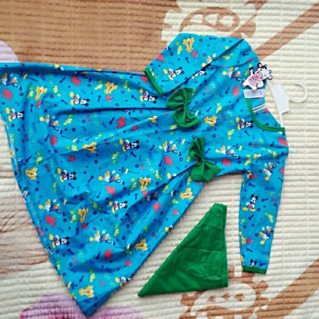 Gamis anak usia 1-2th/ gamis anak perempuan/ gamis murah anak/ gamis mickey mouse/ pakaian