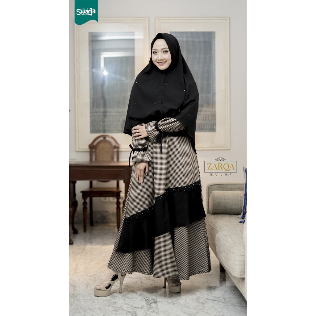 READY STOCK SET ZARQA DRESS ORIGINAL HIJAB SYARI