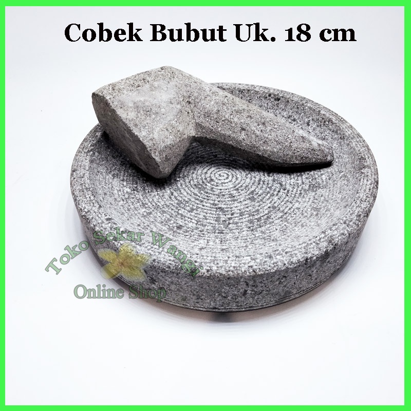 Cobek Batu Gunung Asli Tulungagung (Ukuran 18 cm) Cobek Bubut cowek coet