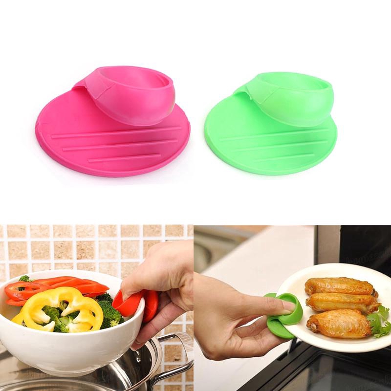 1 Pc Sarung Tangan Silikon Anti Slip Tahan Panas Warna Acak Untuk Memasak