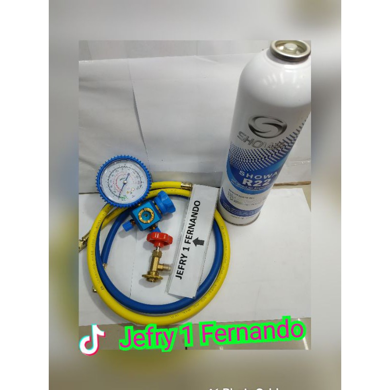 PAKETAN TESTING MANIFOLD AC RUMAH R22 SHOWA + SINGLE R22 SIGHGLAS + CAN TAB 339 + SELANG R22