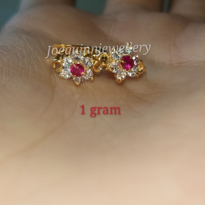 Anting jepit emas muda dewasa 1 gram