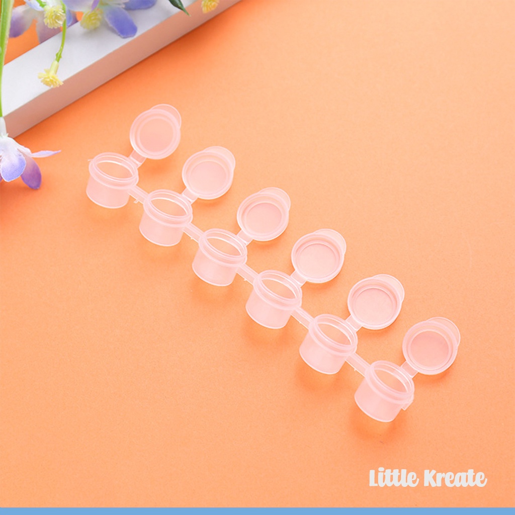

Pot Cat Plastik Renteng - 6 x 2ml - Tabung Tempat Cat Acrylic Akrilik - Paint Cup Strip