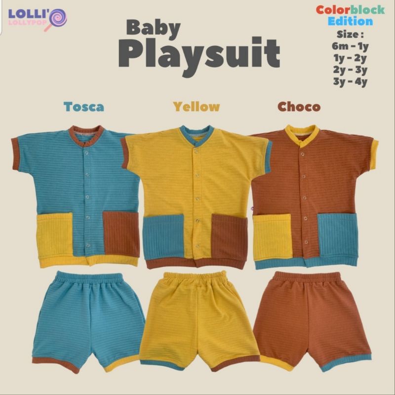 LollyPop Setelan Playsuit Pendek Anak Cowok Cewek Untuk Anak Usia 1 sd 4 Tahun