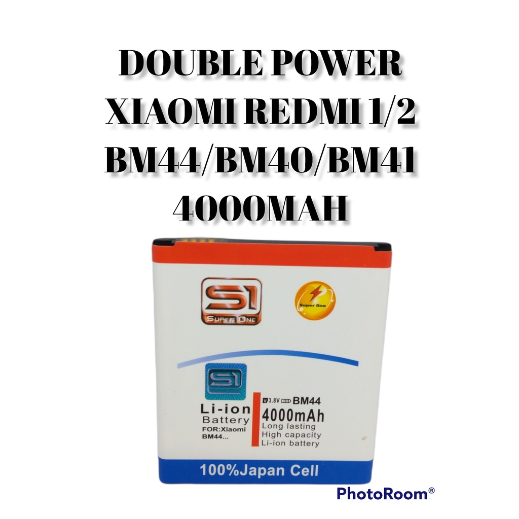 BATERAI DOUBLE POWER SUPER ONE XIAOMI REDMI 1/ REDMI 2 BM40 BM44 BM41 / BATRE REDMI 2