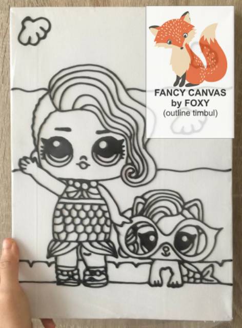 

LOL surprise princess disney AMONG US Kanvas lukis outline timbul anak / painting DIY kids activity