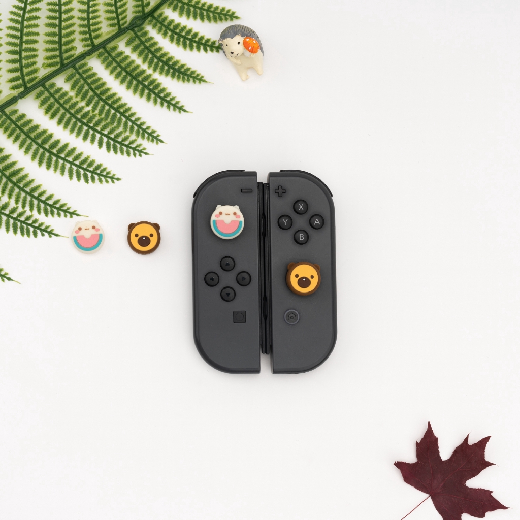 Mousse Bear 4 Penutup Rocker Desain Simulasi Kucing Semangka Untuk Ns Nintendo Switch/Lite