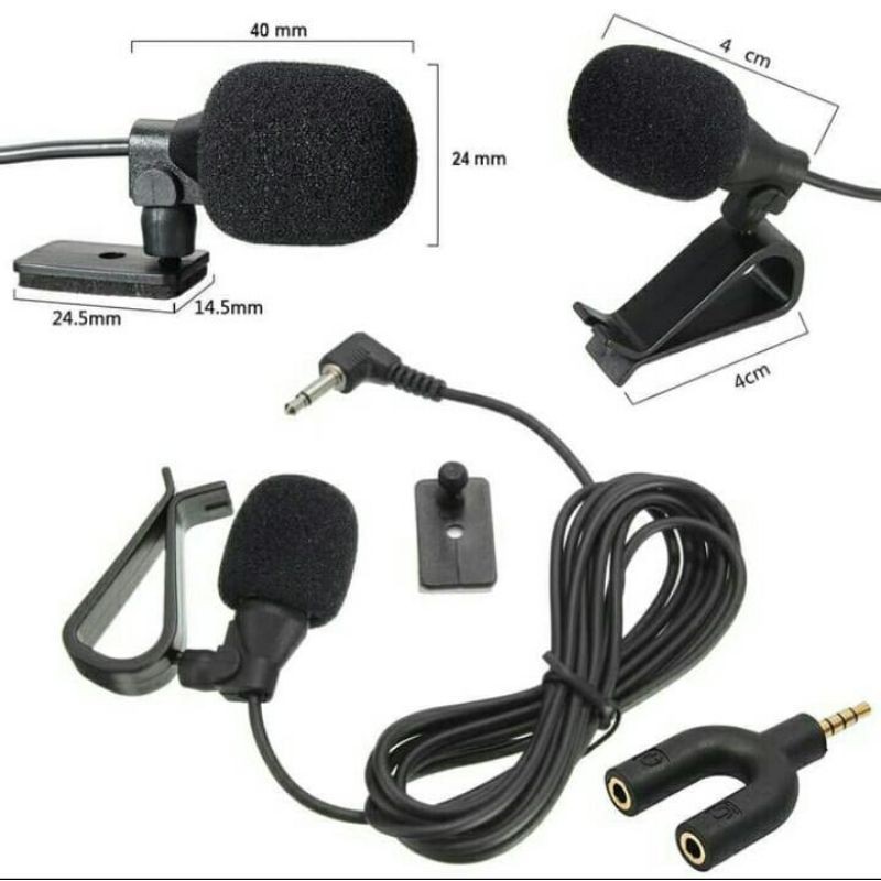 Paket Mic HP Clip On 3 Meter Microphone Jepit HP Mic Vlogger Youtuber