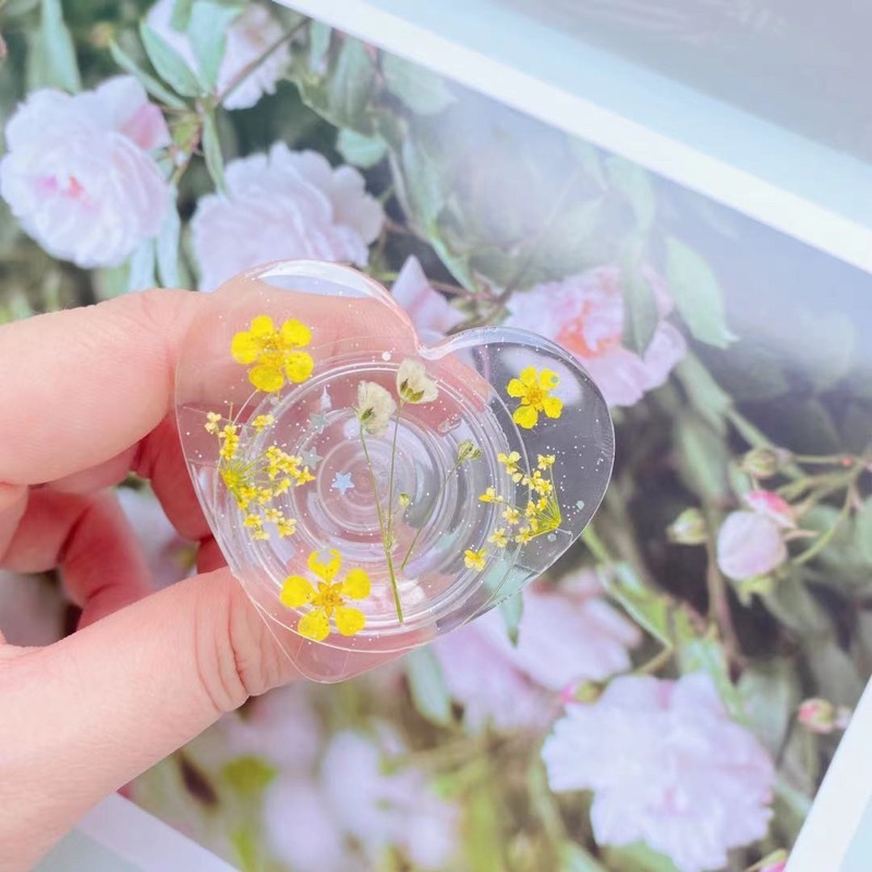 Popsocket Transparant Love with Dried Flowers