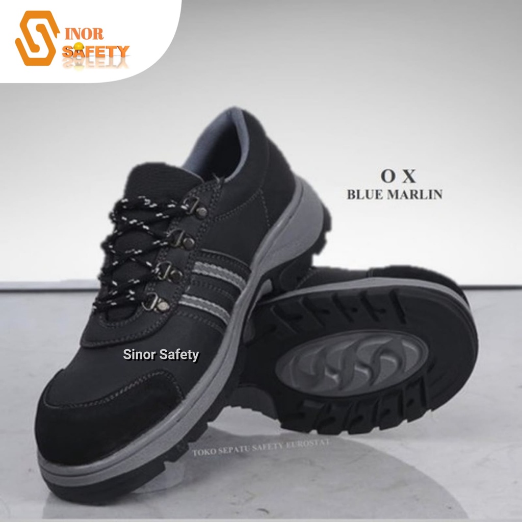 Sepatu Safety SNI Ujung BESI Blue Marlin OX Safety Shoes