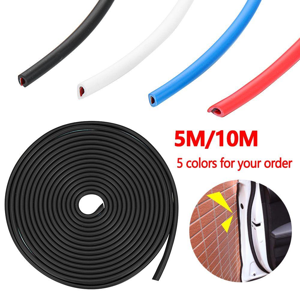 Populer Karet Pinggiran Pintu Mobil Hitam Putih Merah 5M/10M Moulding Strip Anti Tabrak Stiker Kendaraan Anti Gores Untuk Strip Pelindung Pinggiran Karet Mobil Otomatis