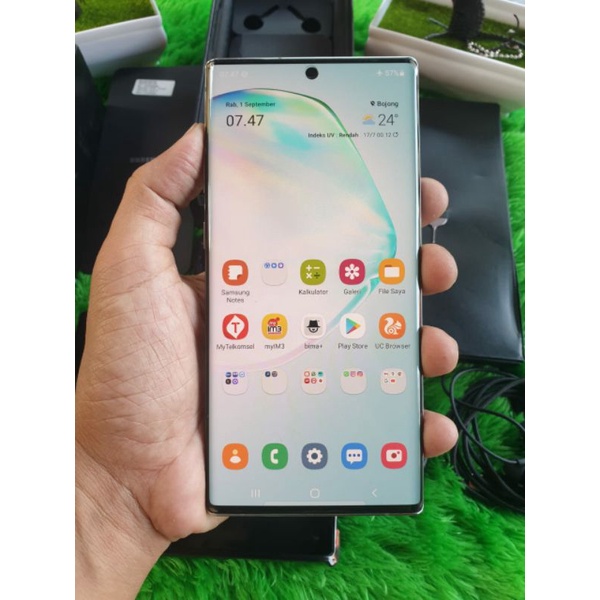 HANDPHONE HP SECOND BEKAS SAMSUNG NOTE 10 + PLUS 12/512 FULLORI MULUS 98%