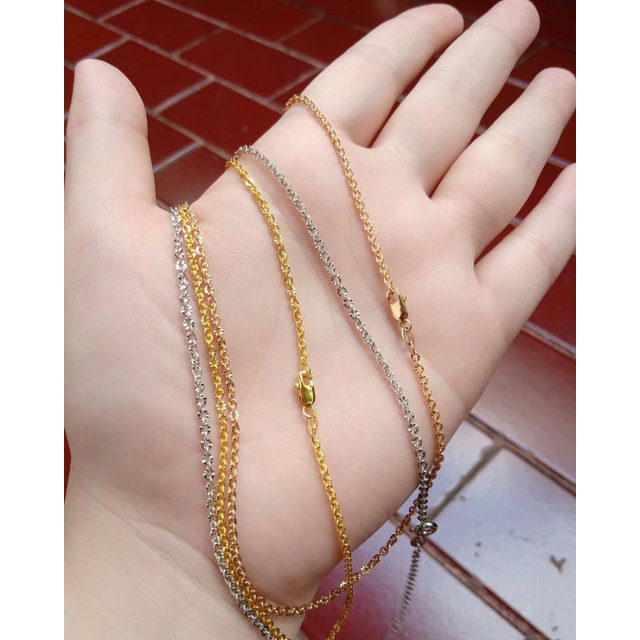 kalung perak asli lapis emas/kalung nori ukir/kalung asli silver 925