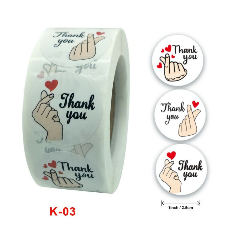 [MYUME.STORE] 500 pcs Stiker thank you/segel thank you/thanks for order/ label online shop-F
