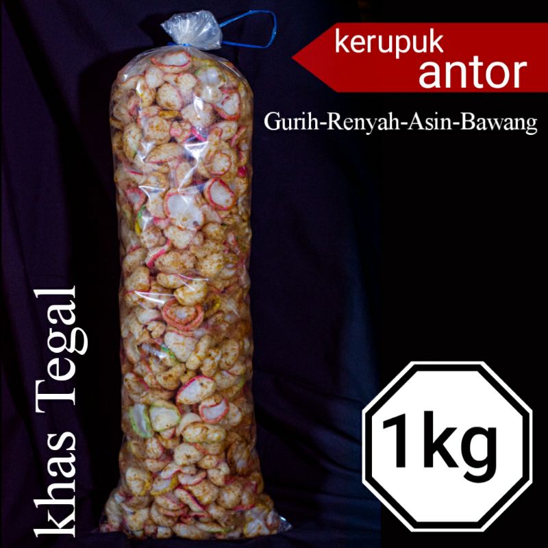 

kerupuk antor glopot /goreng wedi khas tegal berat 1kg dan 750g
