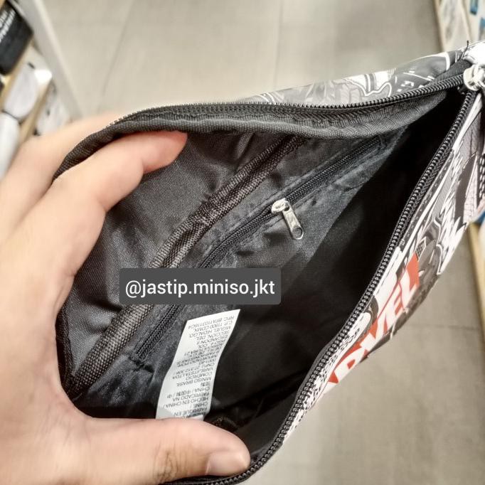 Miniso X Marvel 🆕 - Tas Pinggang / Waist Bag (33X13X7.5Cm) - Spiderman White Havasumartt