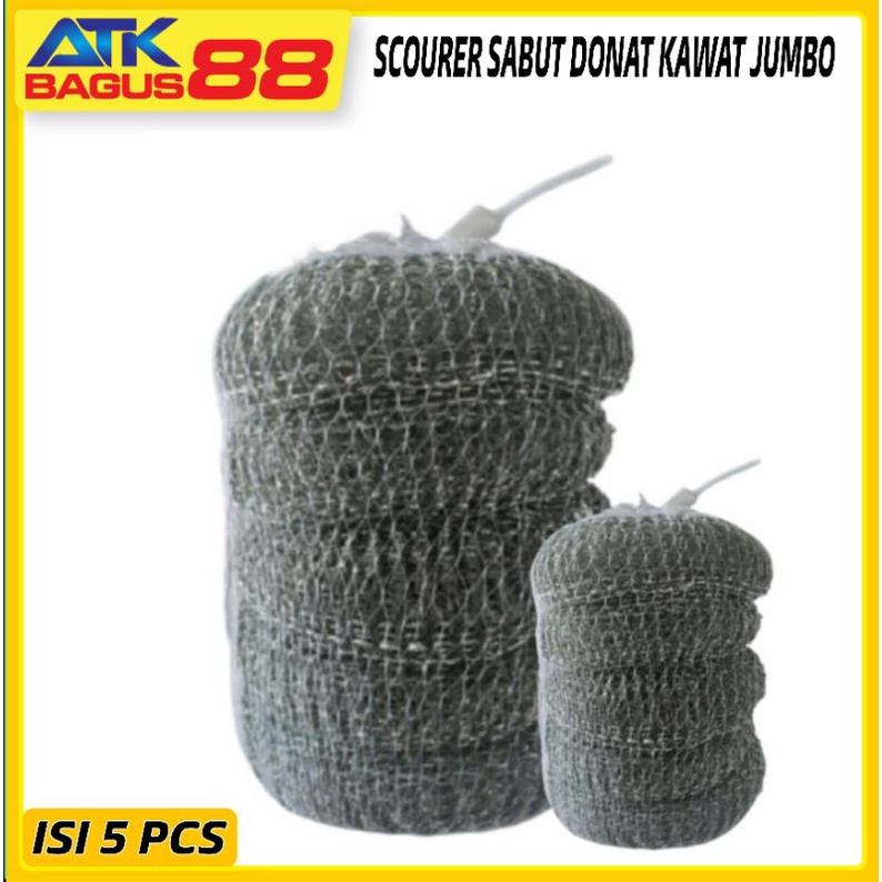 SERABUT KAWAT DONAT BESAR dengan harga /1bag SCOURER/KAWAT CUCI PIRING UKURAN BESAR