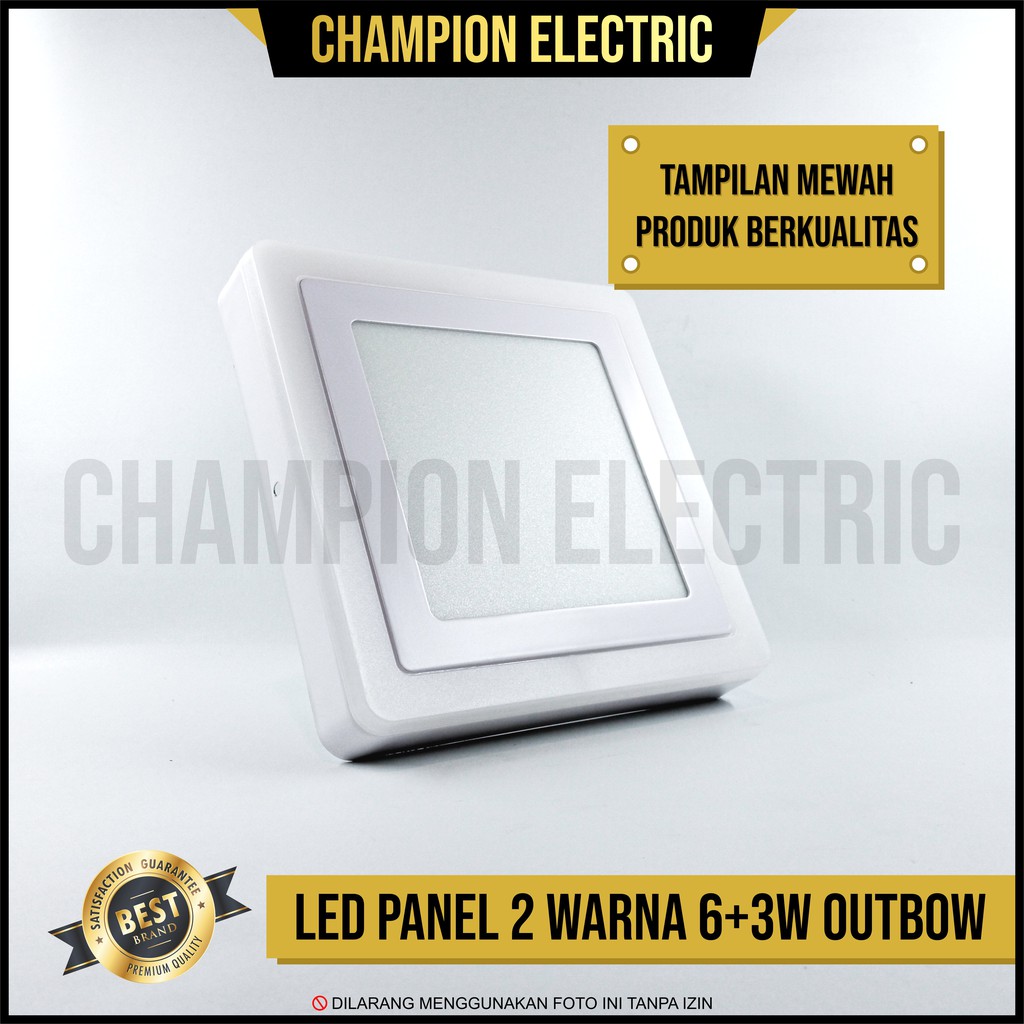 Lampu Downlight LED Panel 2 Warna 6W Putih 3W Lis OUTBOW KOTAK