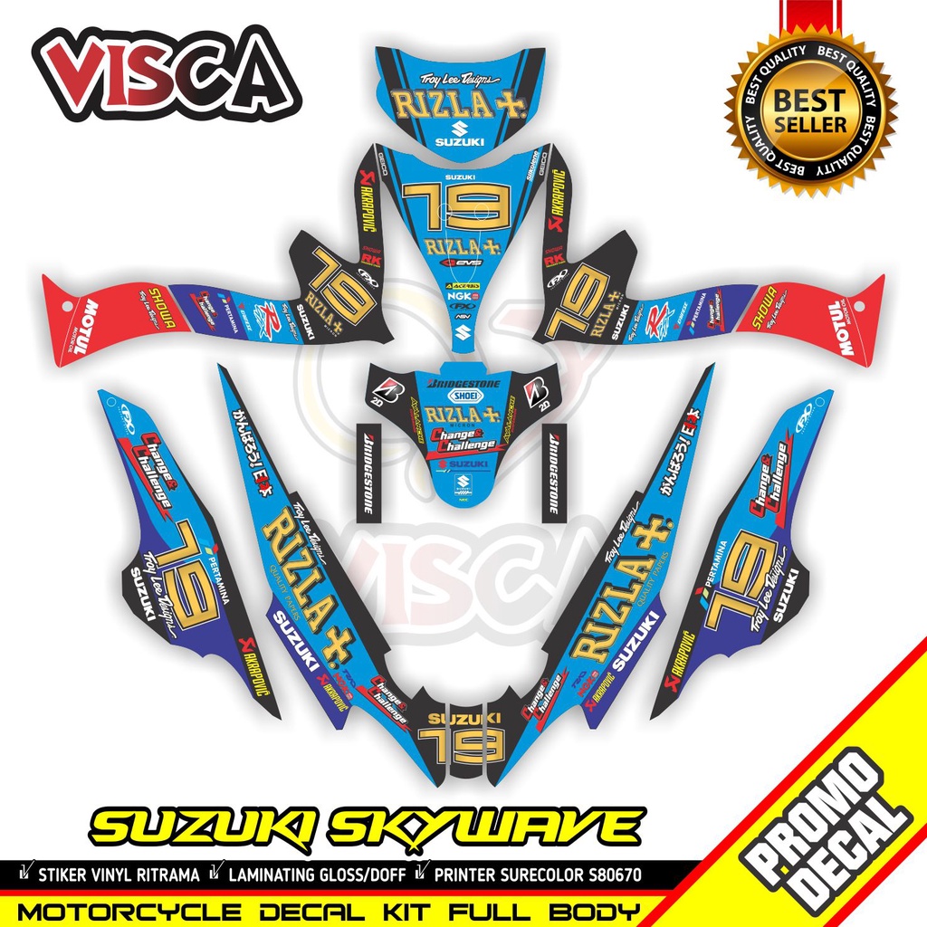 Decal Skywave 125 Full Body Stiker Skywave 125 Full Body Striping Skywave 125 Rizla