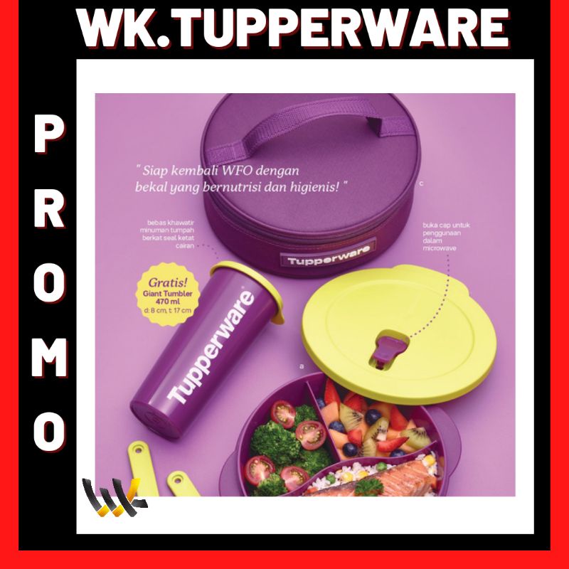 CRYSTALWAVE LUNCH SET WADAH MAKAN SET TAS WADAH BEKAL SET WADAH MAKAN SET TUPPERWARE TEMPAT MAKAN TE