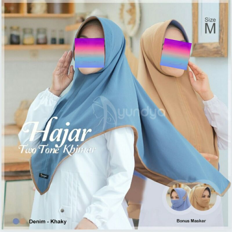 Hajar Khimar Twotone / Jilbab bolak balik Ayundya