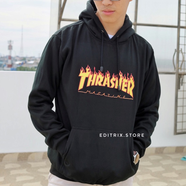 Hoodie thrasher BLACK