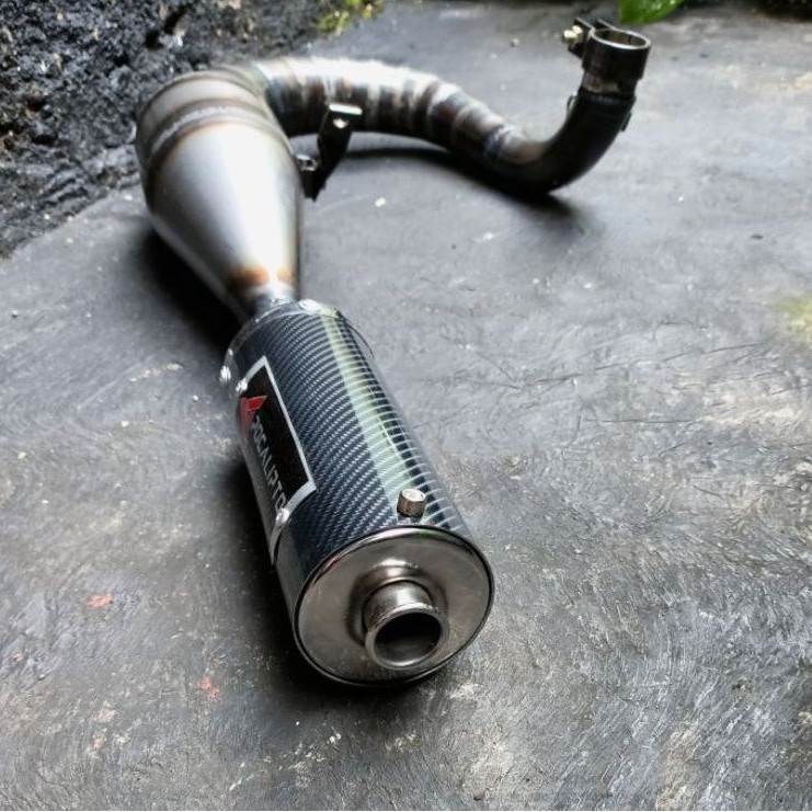 Knalpot Vespa px  sprint  super excel buang kiri silencer carbon merk apocalipto