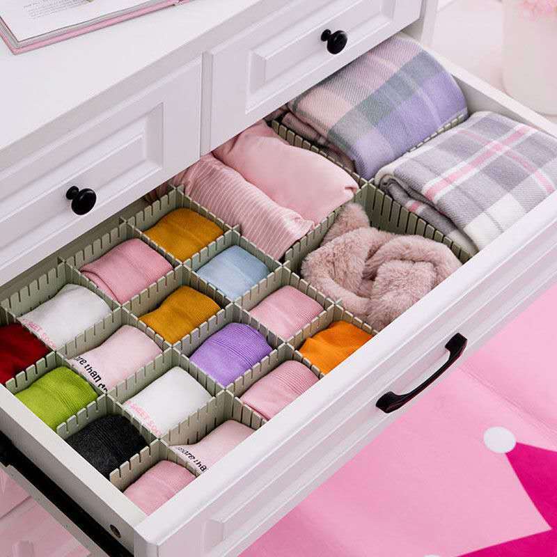 HOVELSHOP Sekat Laci Lemari Organizer Pembatas Partisi Rak Isi 4 Pcs