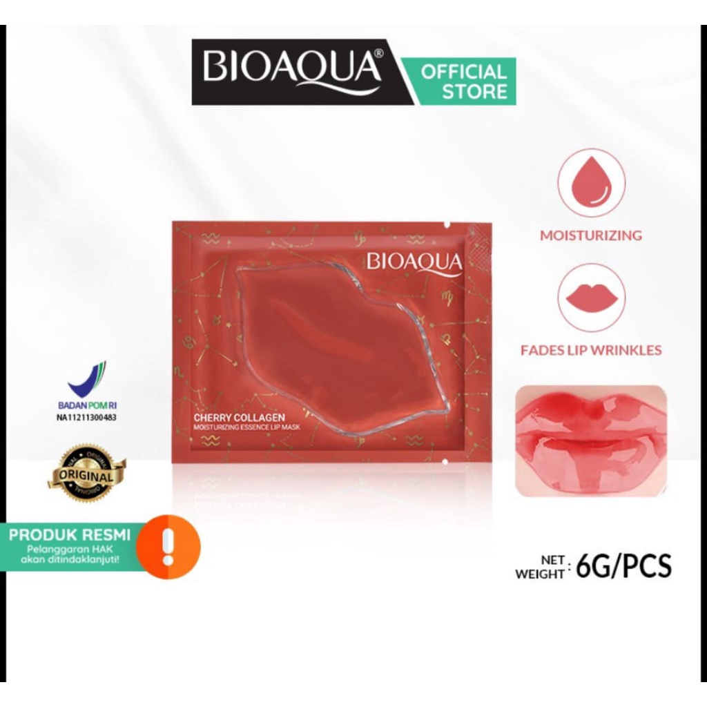 MASKER BIBIR CHERRY COLLAGEN / MOISTURIZING LIP MASK 6G