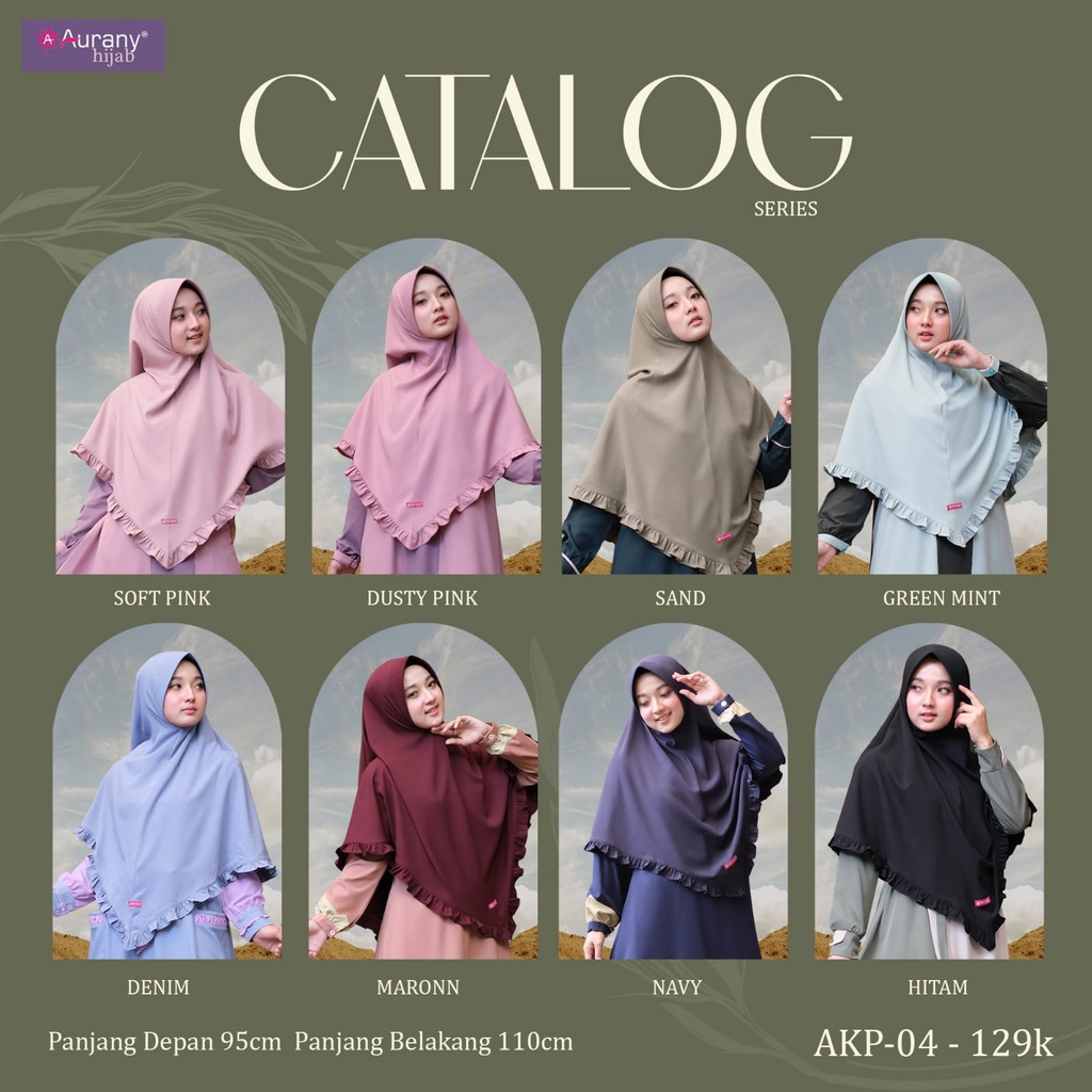 AKP 04 Hijab Aurany jilbab khimar segiempat instan jumbo murah kerudung bergo syari muslimah pengaji