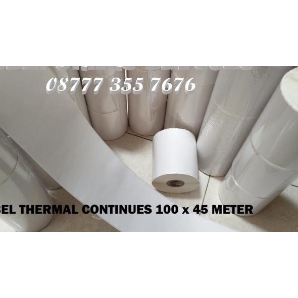 

♝ LABEL STICKER BARE 100x46M Continous THERMAL - POS THERMAL 45METER ▲