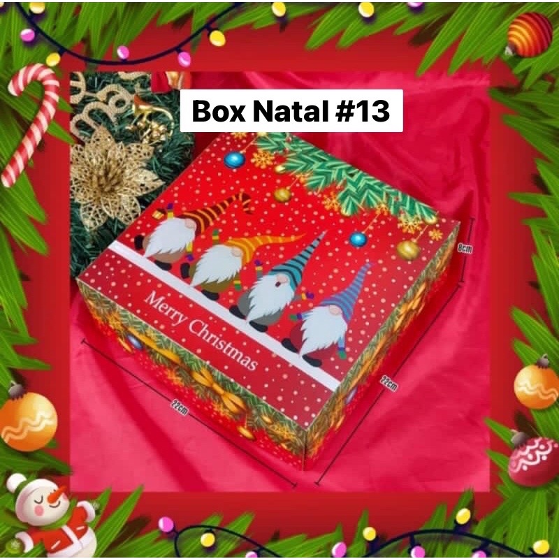 

Box Kotak Merry Christmas Dus Packaging Hampers Kue Bolu Lapis Kado Natal 22x22x8cm