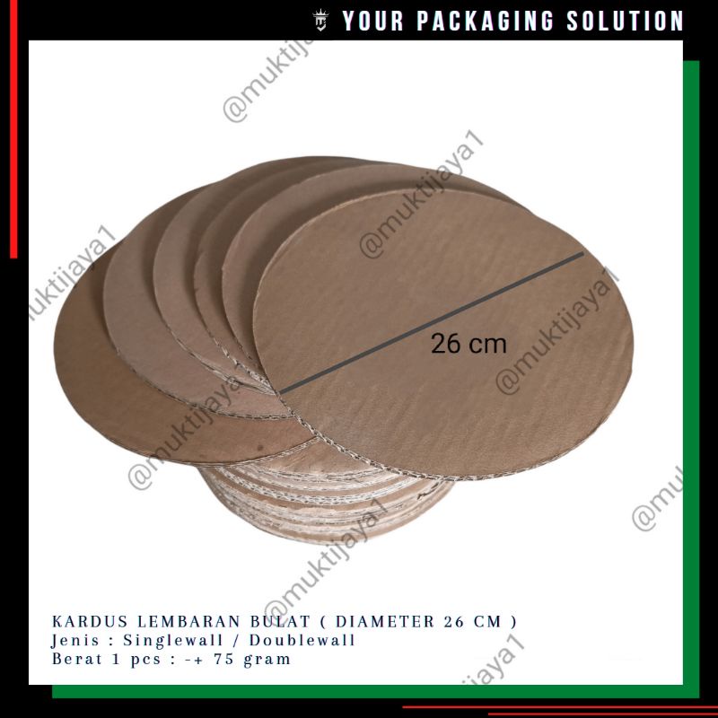 

ALAS KUE DIAMETER 26cm • KARDUS KARTON LEMBARAN BENTUK LINGKARAN BULAT