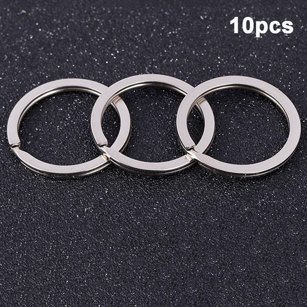 Agustinina Gantungan Kunci Portable Outdoor Plating Logam Bulat Split Keychain Aksesoris