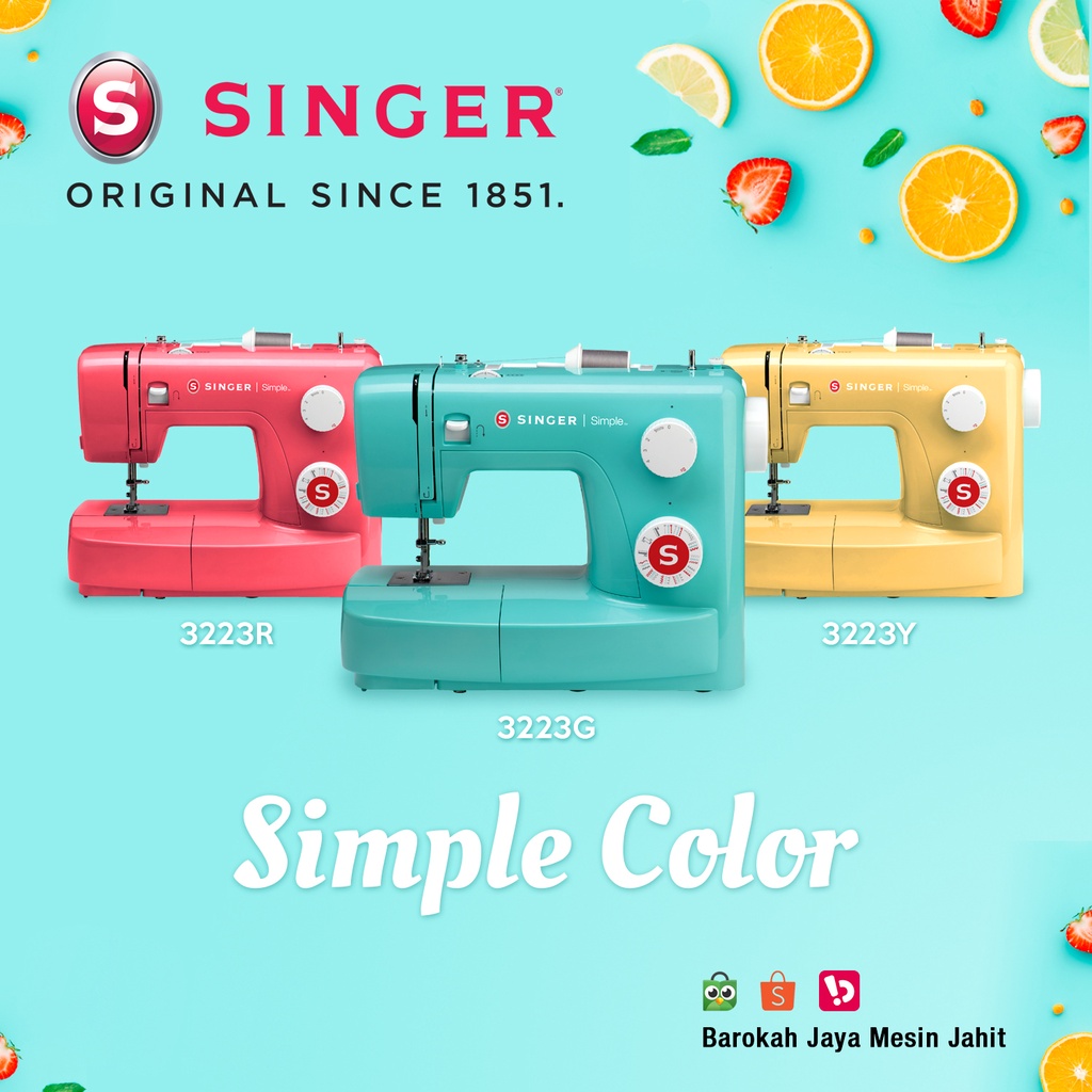 Mesin Jahit Singer Simple 3223 RED / GREEN / YELLOW