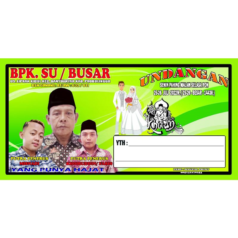 Undangan Teropan offset 1000 lembar