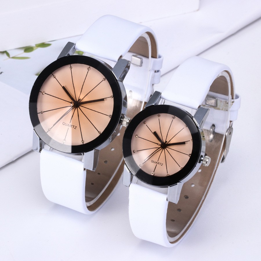 Jam Tangan Couple Quartz Putih Dan Hitam / New Jam Tangan Terbaru Fashion Couple Tren 2019